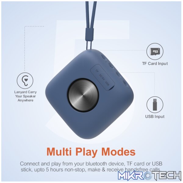 ST020 5W TWS True Wireless IPX5 Mini Portable Speaker - Blue - Image 3